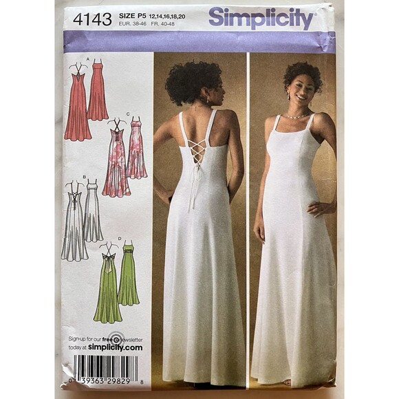 Simplicity Pattern 4143 Women's Formal Dress Size 12-14-16-18-20 Prom Homecoming - Picture 1 of 6